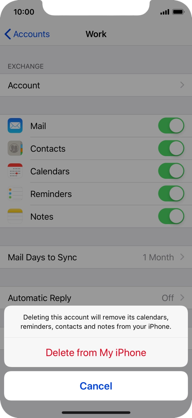 Press Delete from My iPhone.