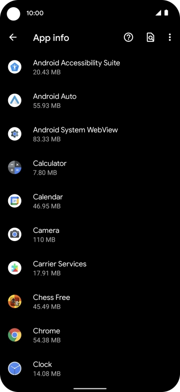 Press the required app. Press the required app.