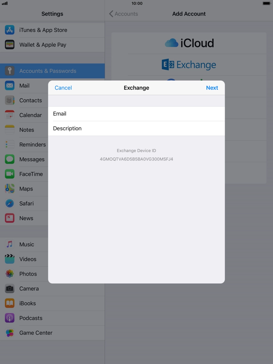 Press Description and key in the required name.