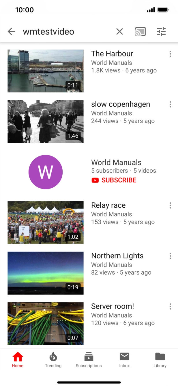 Press the required video clip. Press the required video clip.