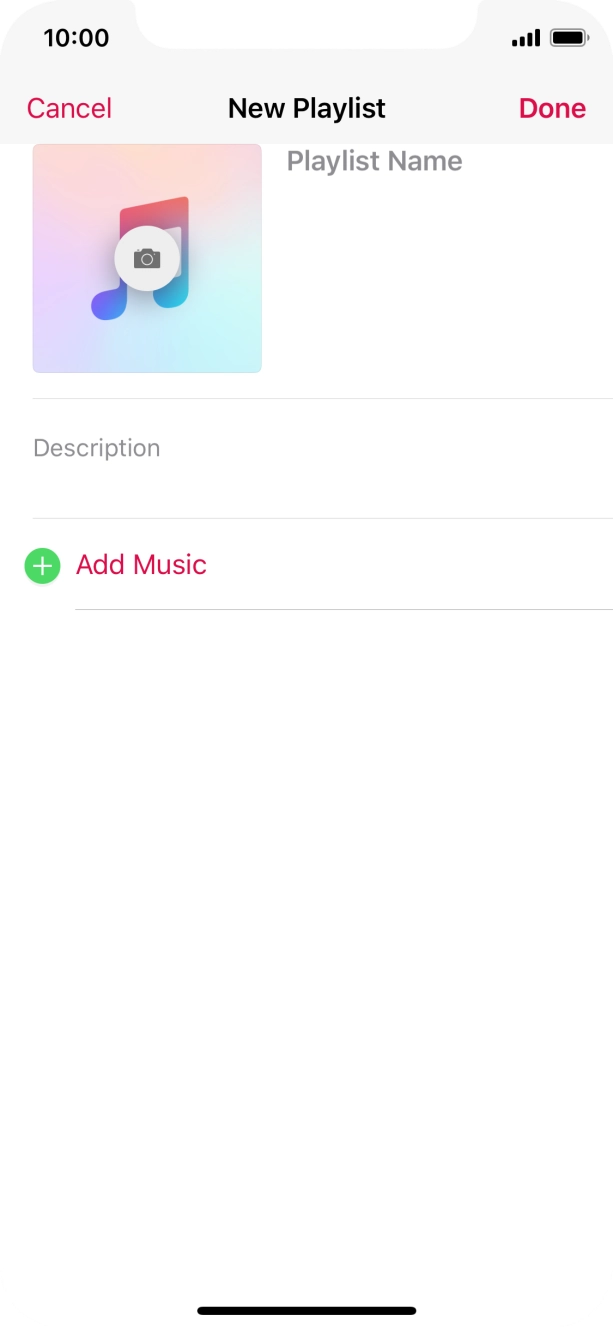 Press the text input field and key in a name for the playlist.