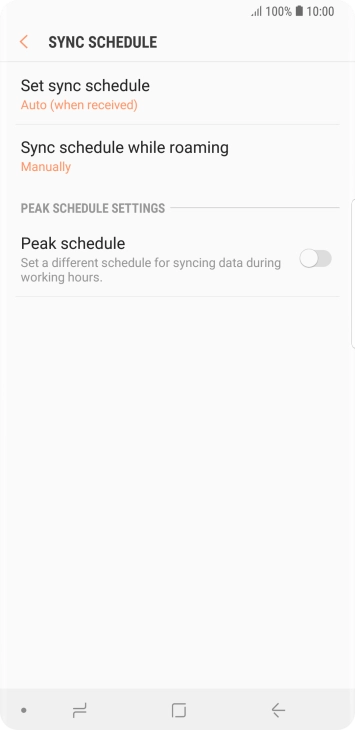 Press Set sync schedule. Press Set sync schedule.