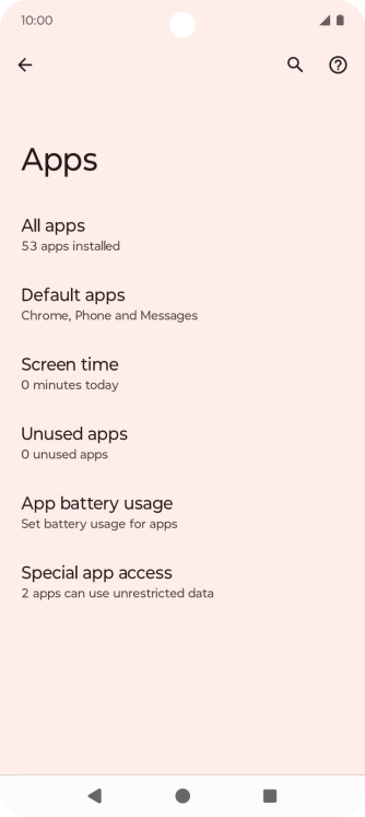 Press All apps. Press All apps.