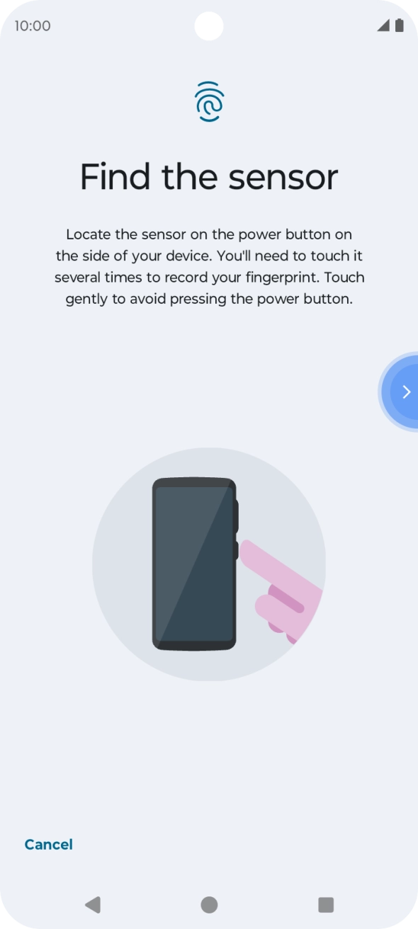 Follow the instructions on the screen to create the phone lock code using your fingerprint.