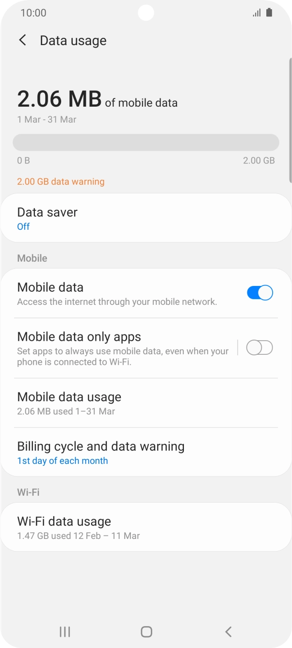 The total data usage is displayed.