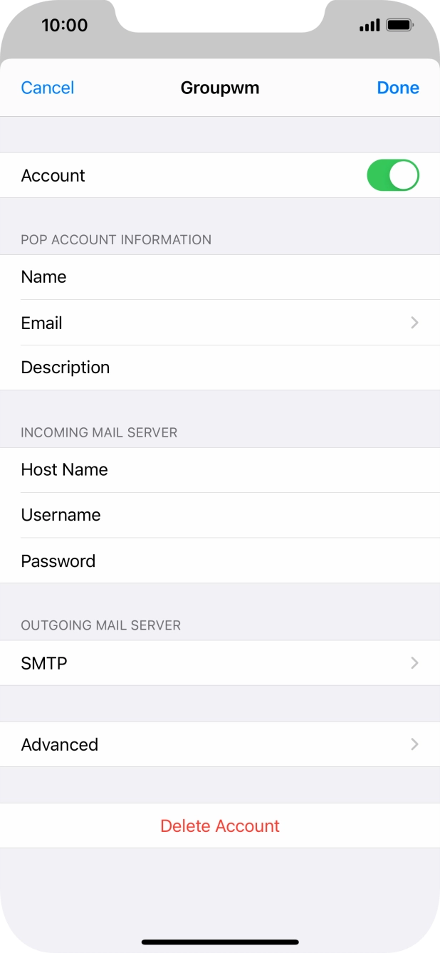 Press SMTP. Press SMTP.