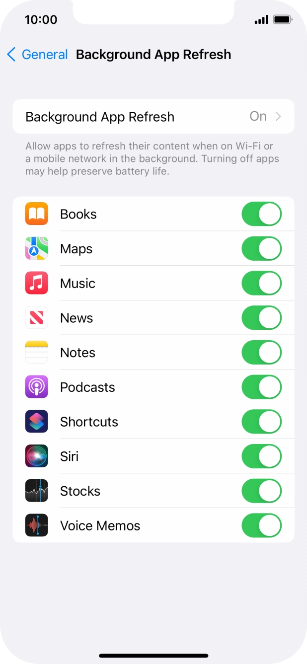 Press Background App Refresh.