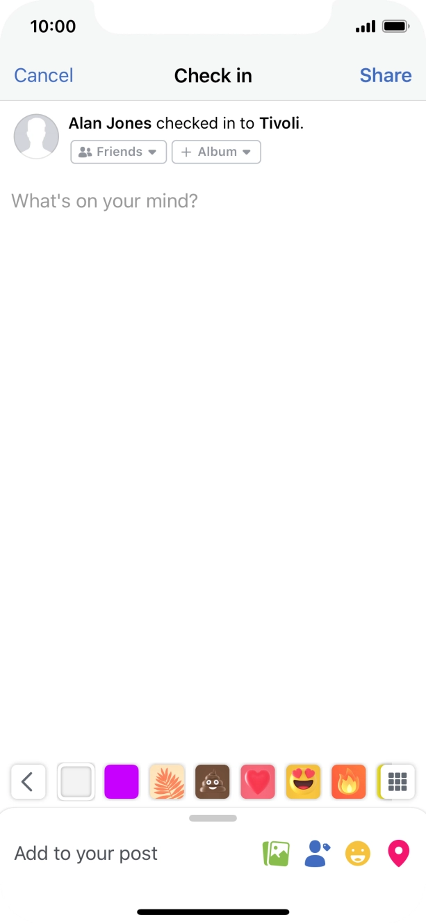 Press the text input field.