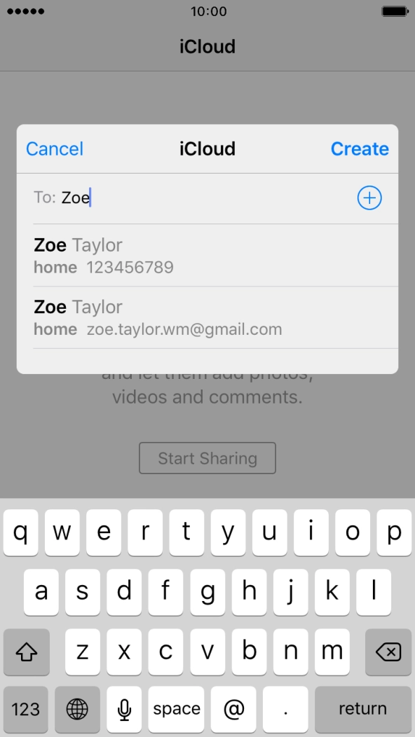 Press the required contact.