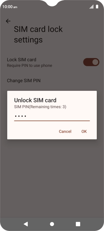 Key in your PIN and press OK. Key in your PIN and press OK.