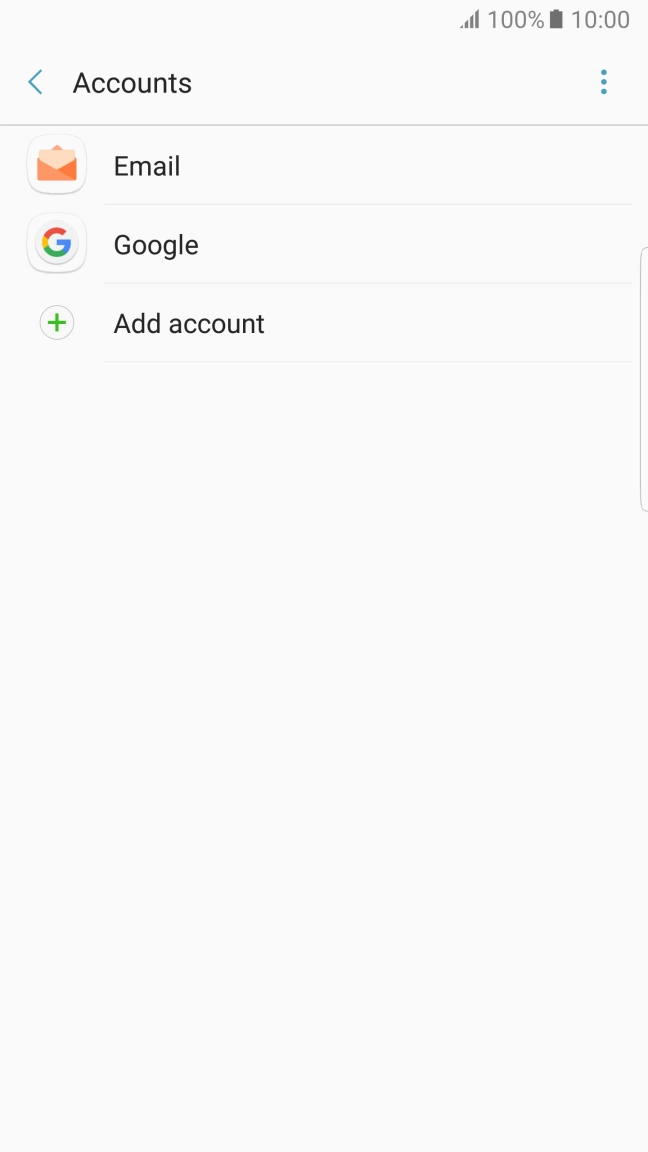 If this screen is displayed, you email account has been recognised and set up automatically. Follow the instructions on the screen to key in more information and finish setting up your phone.