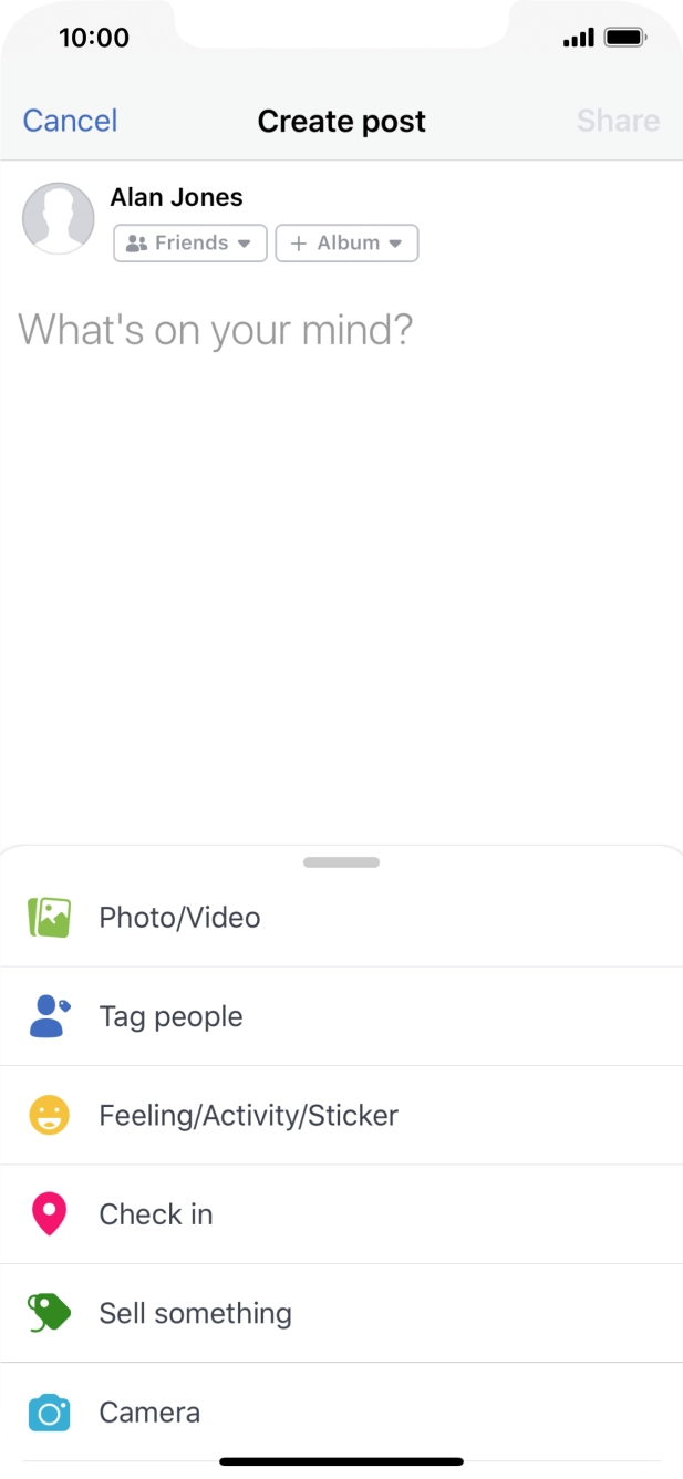 Press the text input field.
