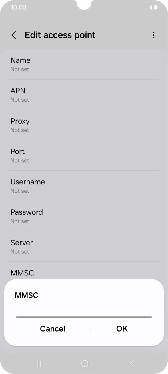 Key in http://mmsc.telstra.com:8002 and press OK. Key in http://mmsc.telstra.com:8002 and press OK.