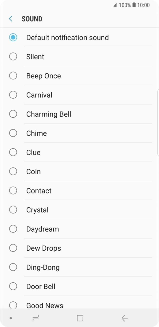 Press the different message tones to hear them.