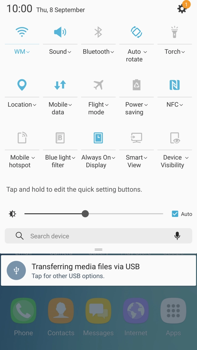 Press Mobile data to turn the function on or off.