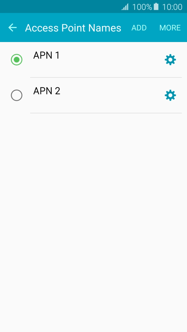 Press the field next to the data connection to activate it.