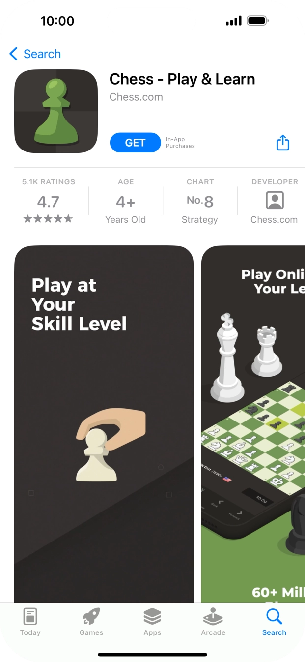 Press GET and follow the instructions on the screen to install the app.