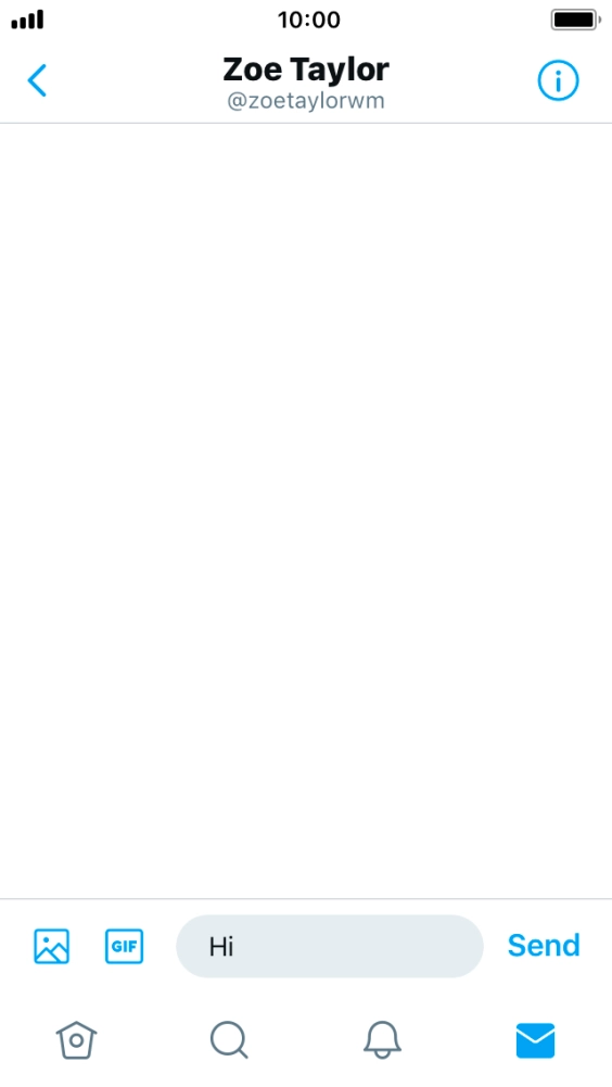 Write the required message and press Send.