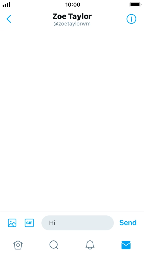 Write the required message and press Send.