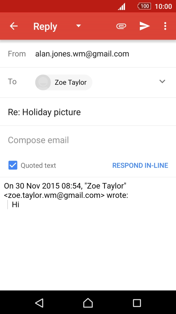 Write the required text and press the send icon.