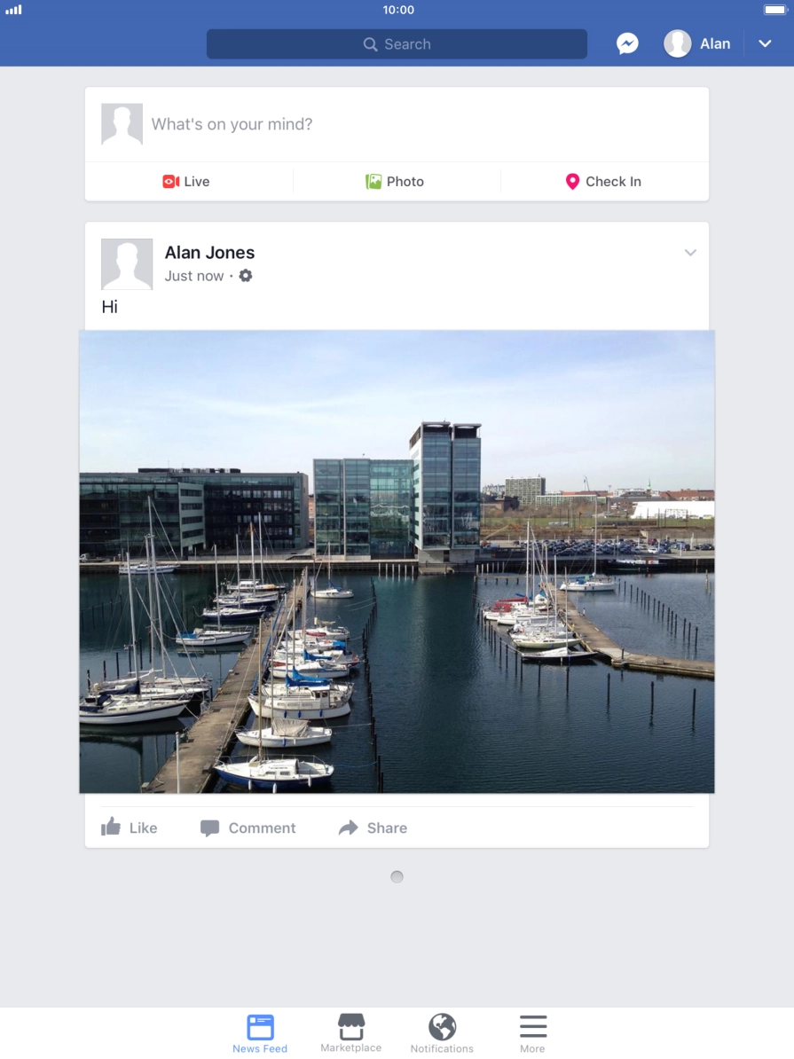 Press the text input field.
