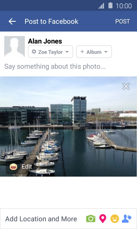 Press the text input field and write the required text.