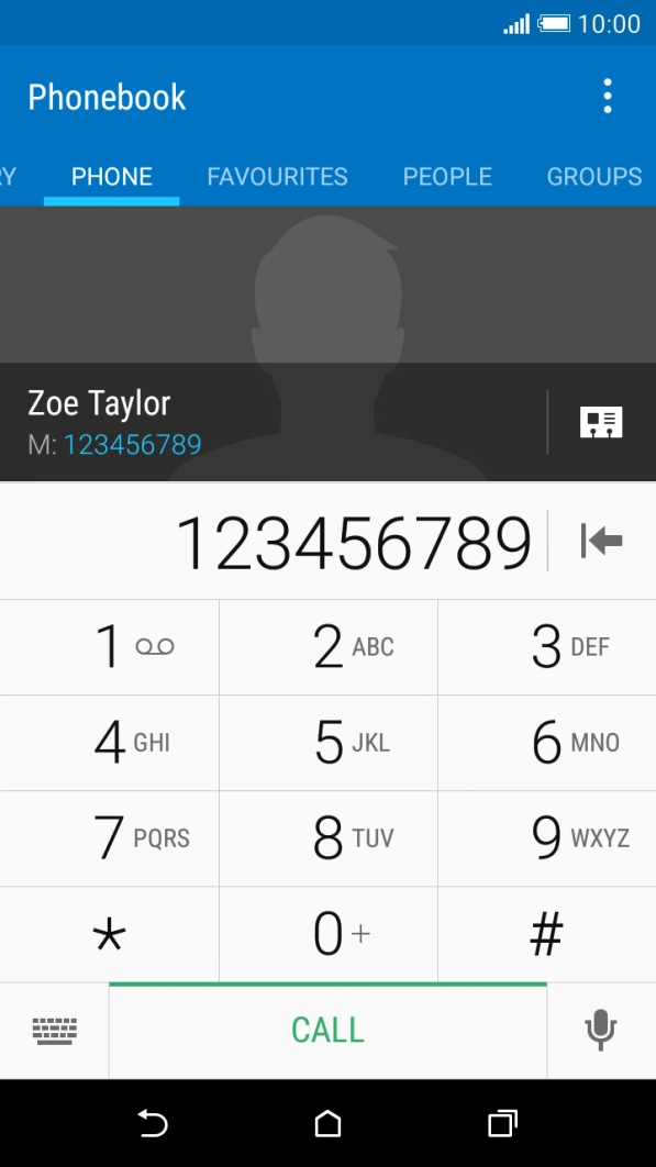 Key in the required number and press CALL.