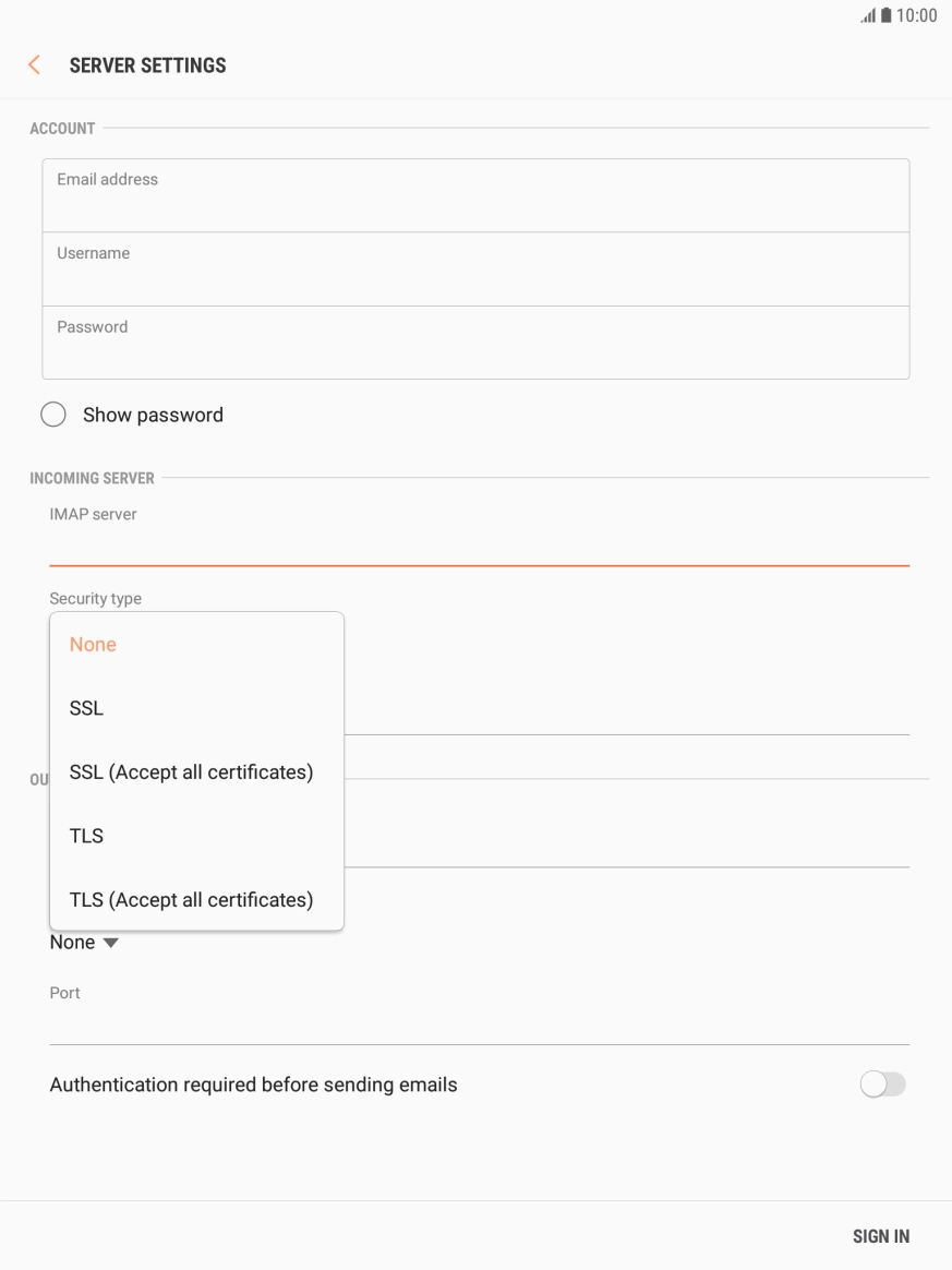 Press None to turn off the function.