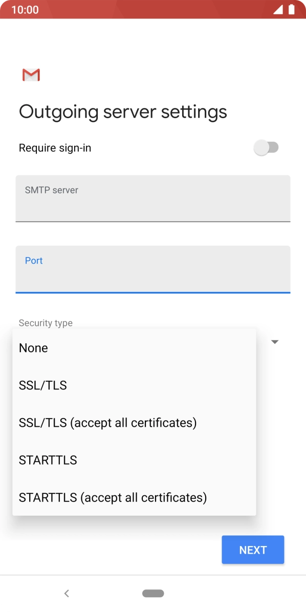 Press SSL/TLS (accept all certificates) to turn on the function.