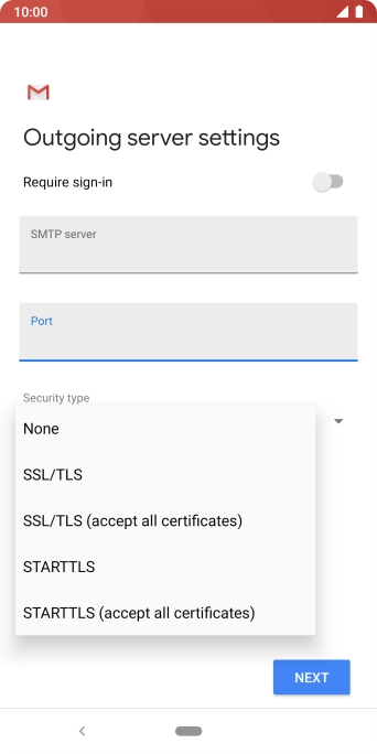 Press SSL/TLS (accept all certificates) to turn on the function. Press SSL/TLS (accept all certificates) to turn on the function.