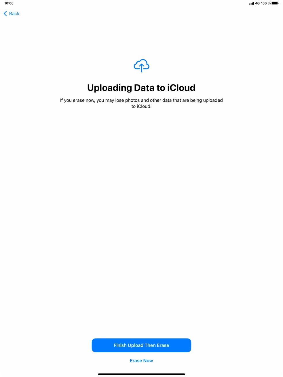Press the required setting.