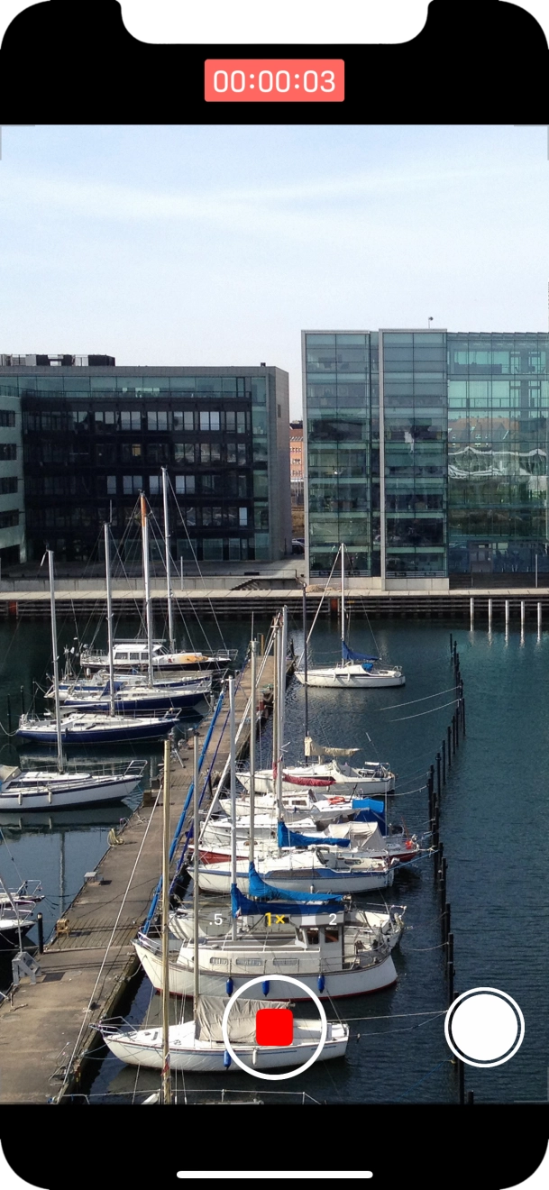 Press the stop icon to stop recording.