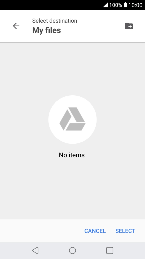 To create a new folder, press the new folder icon and follow the instructions on the screen to create a new folder.