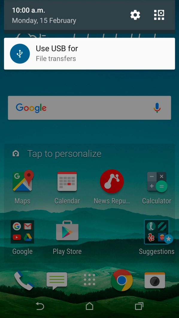 Press the settings icon.