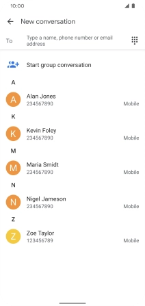 Press To and key in the first letters of the recipient's name.