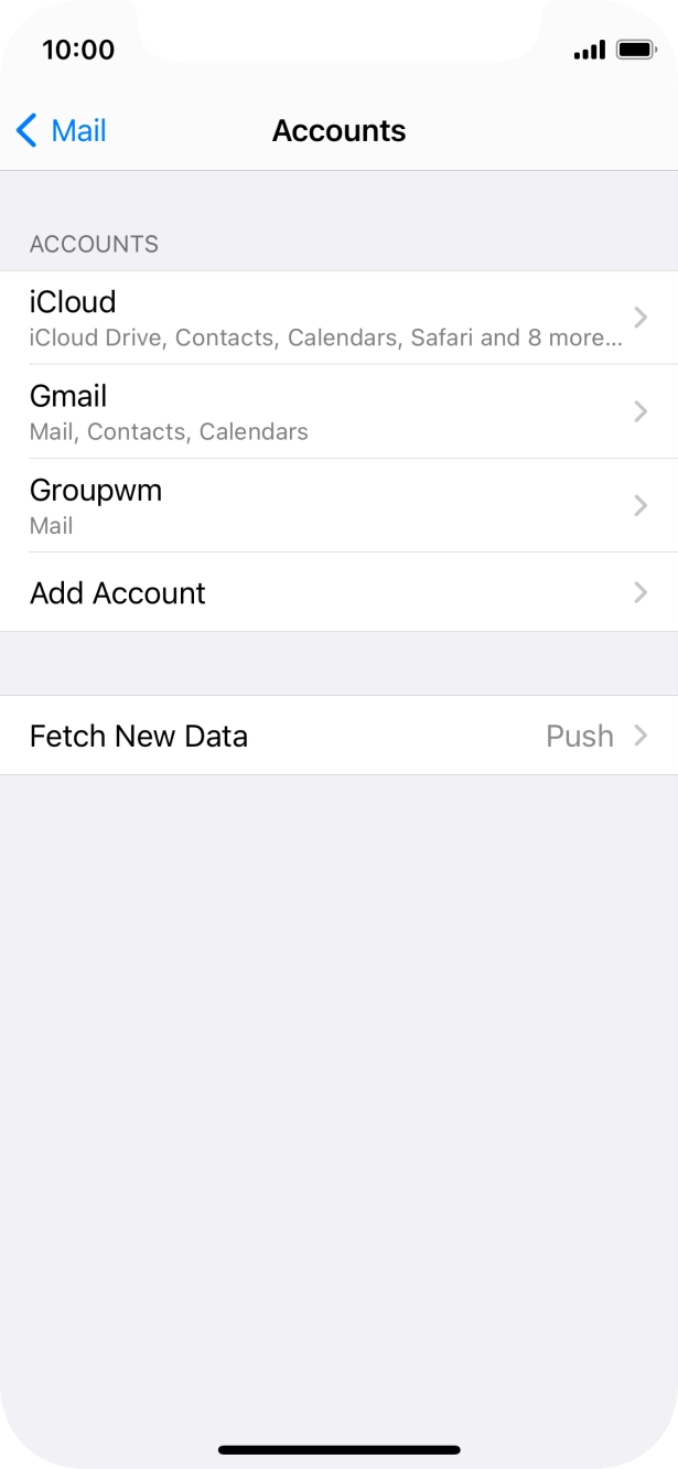 Press the required account.