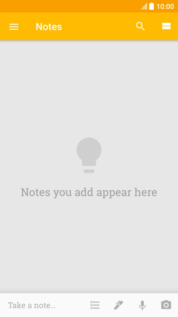 Press the text input field and write the text for your note.