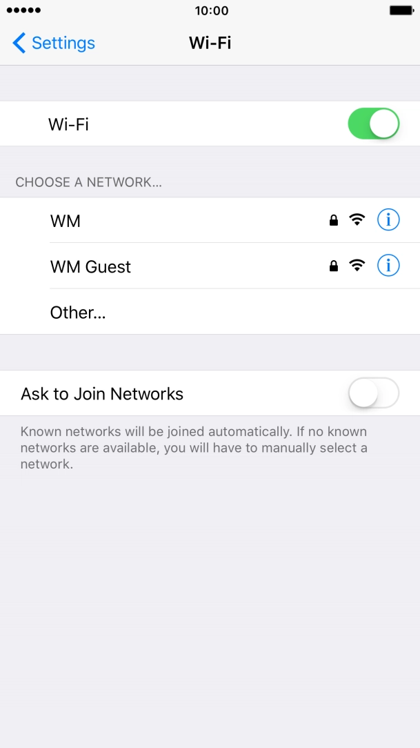 Press the required Wi-Fi network and key in the password for the Wi-Fi network.