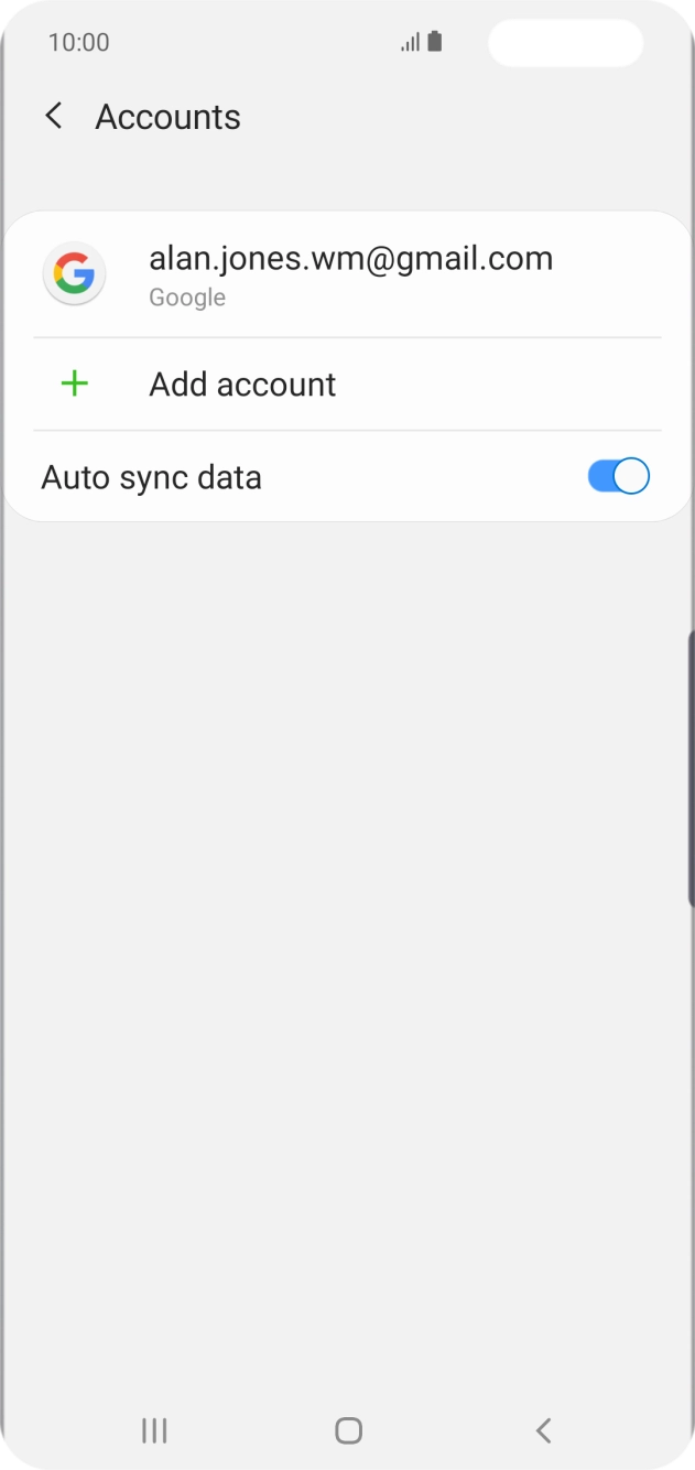 Press the required account.
