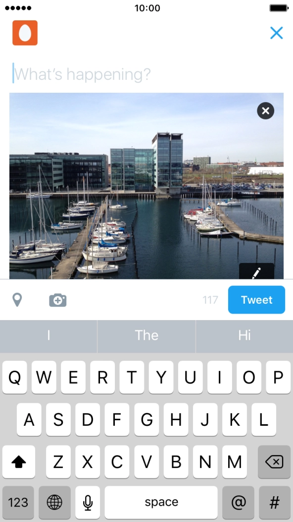 Press the text input field. Press the text input field.