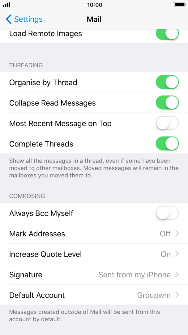 Press Default Account.