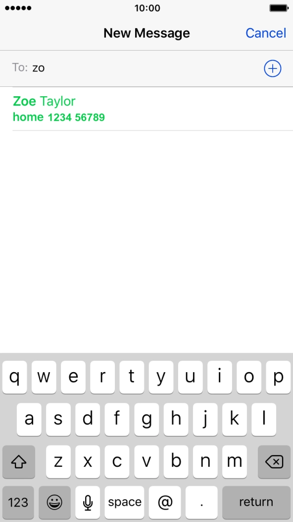 Key in the first letters of the recipient's name and press the required contact.