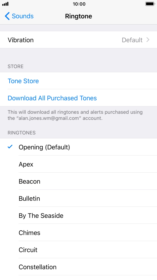 Press the different ring tones to hear them.