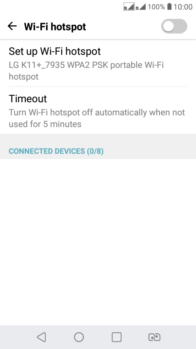 Press Set up Wi-Fi hotspot.