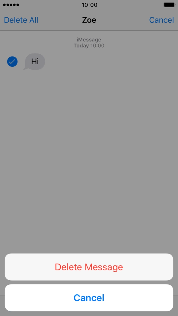 Press Delete Message.