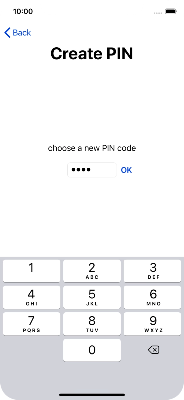 Key in a new four-digit PIN and press OK.
