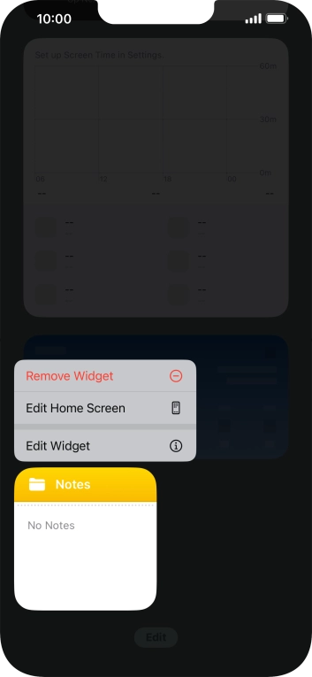 Press Remove Widget.