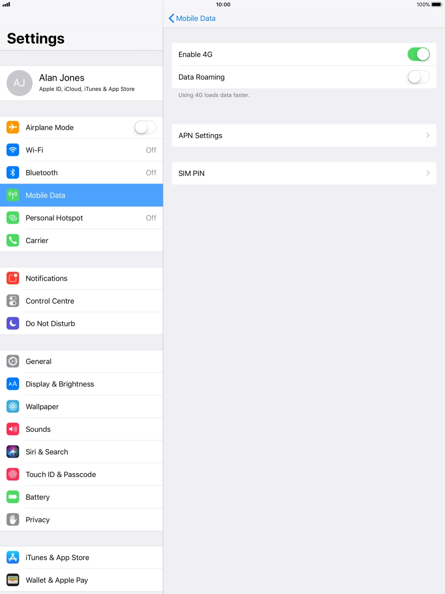 Press the indicator next to 