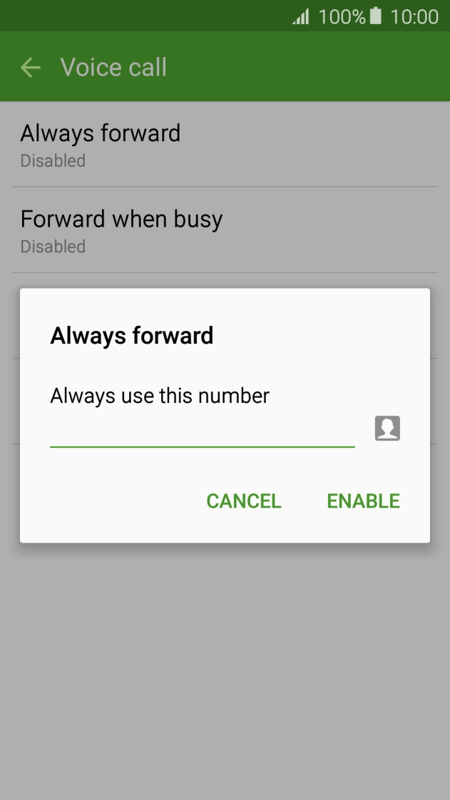Key in +61101 and press ENABLE.