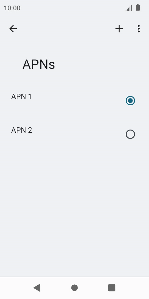 Press the field next to the data connection to activate it.